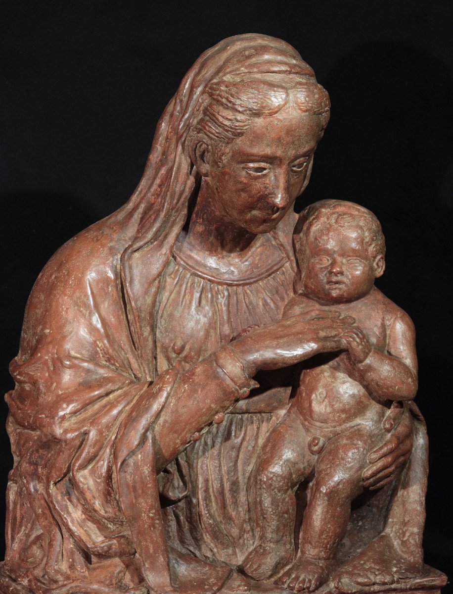 Scultura in terracotta, Madonna con Bambino, Firenze, '500-photo-4