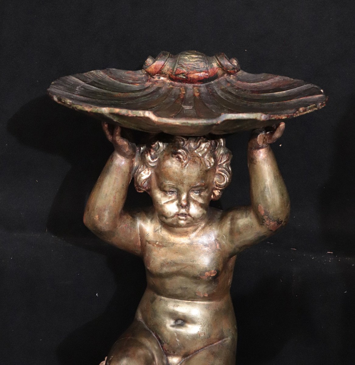 Putto dorato con basamento, Epoca Liberty-photo-3