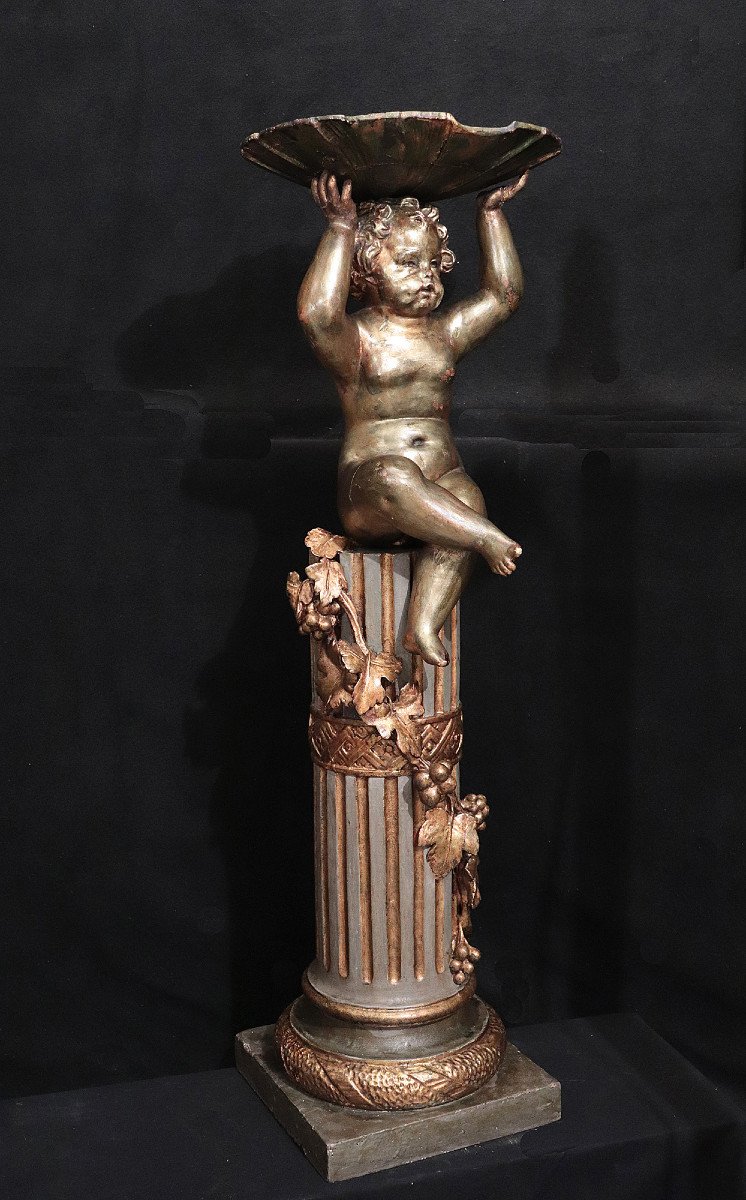 Putto dorato con basamento, Epoca Liberty