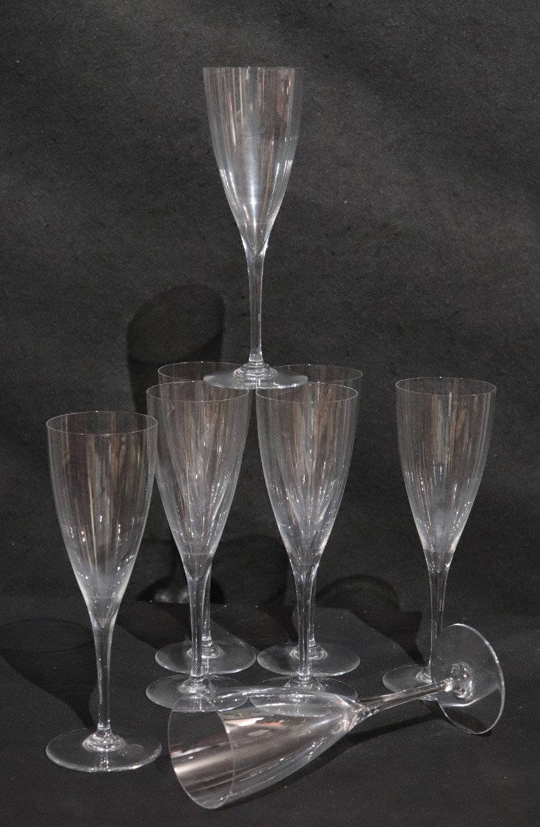 8 Flutes da Champagne Baccarat, '900