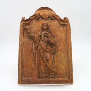 Piastra in terracotta con bassorilievo raffigurante la Maddalena