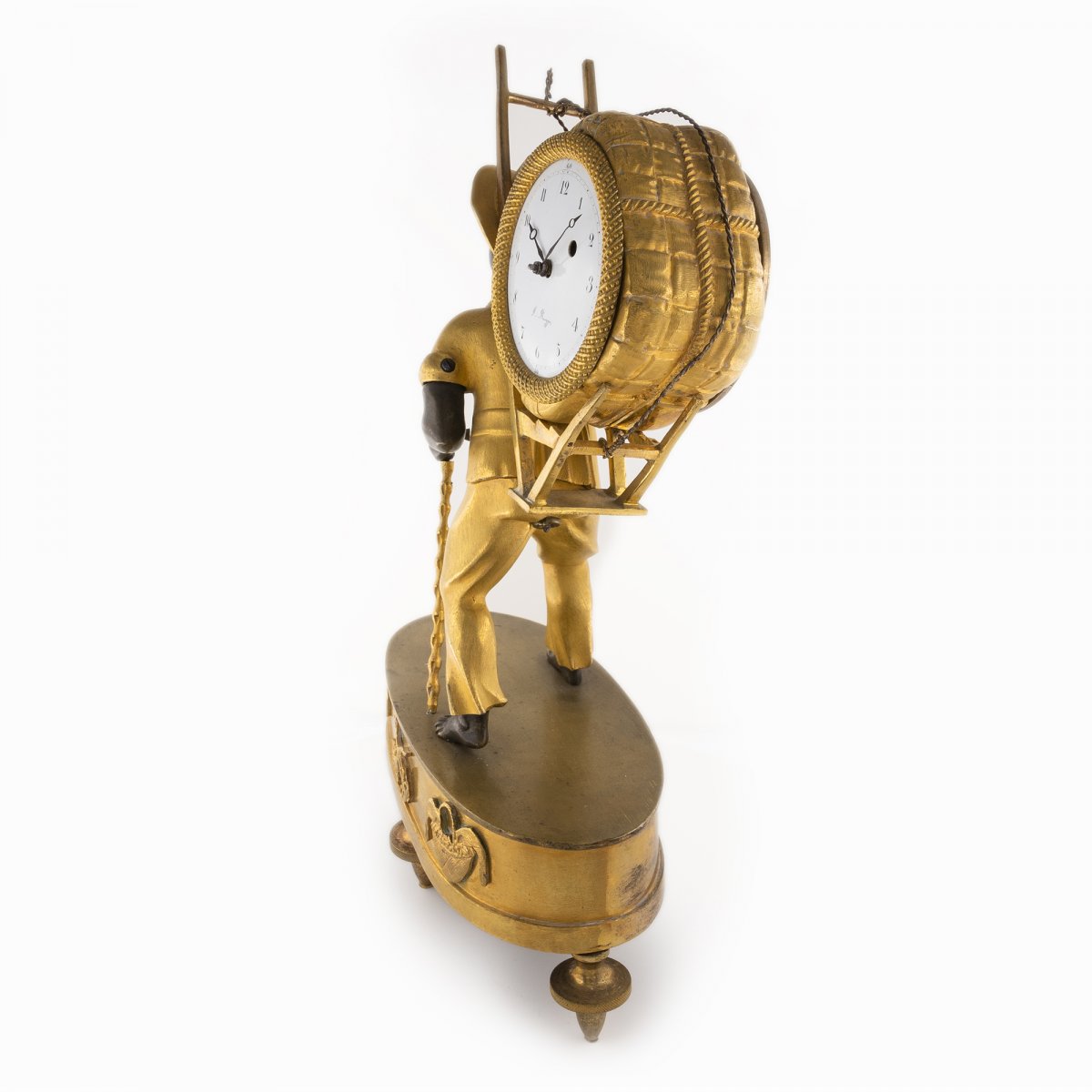 Petite Montre Pendulette Française, ‘le Portefaix’ Au Bon Sauvage-photo-2