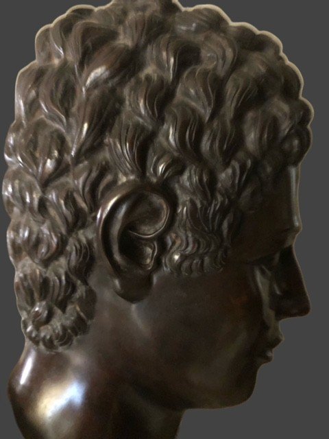 BUSTO D'IMPERATORE IN MARMO E BRONZO -photo-2