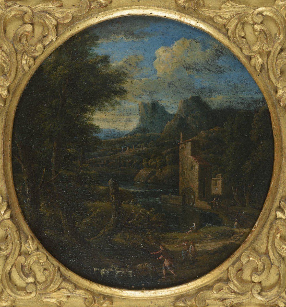 Domenico de Marchis detto il Tempestino (att. 1651 - 1700) - Coppia di paesaggi