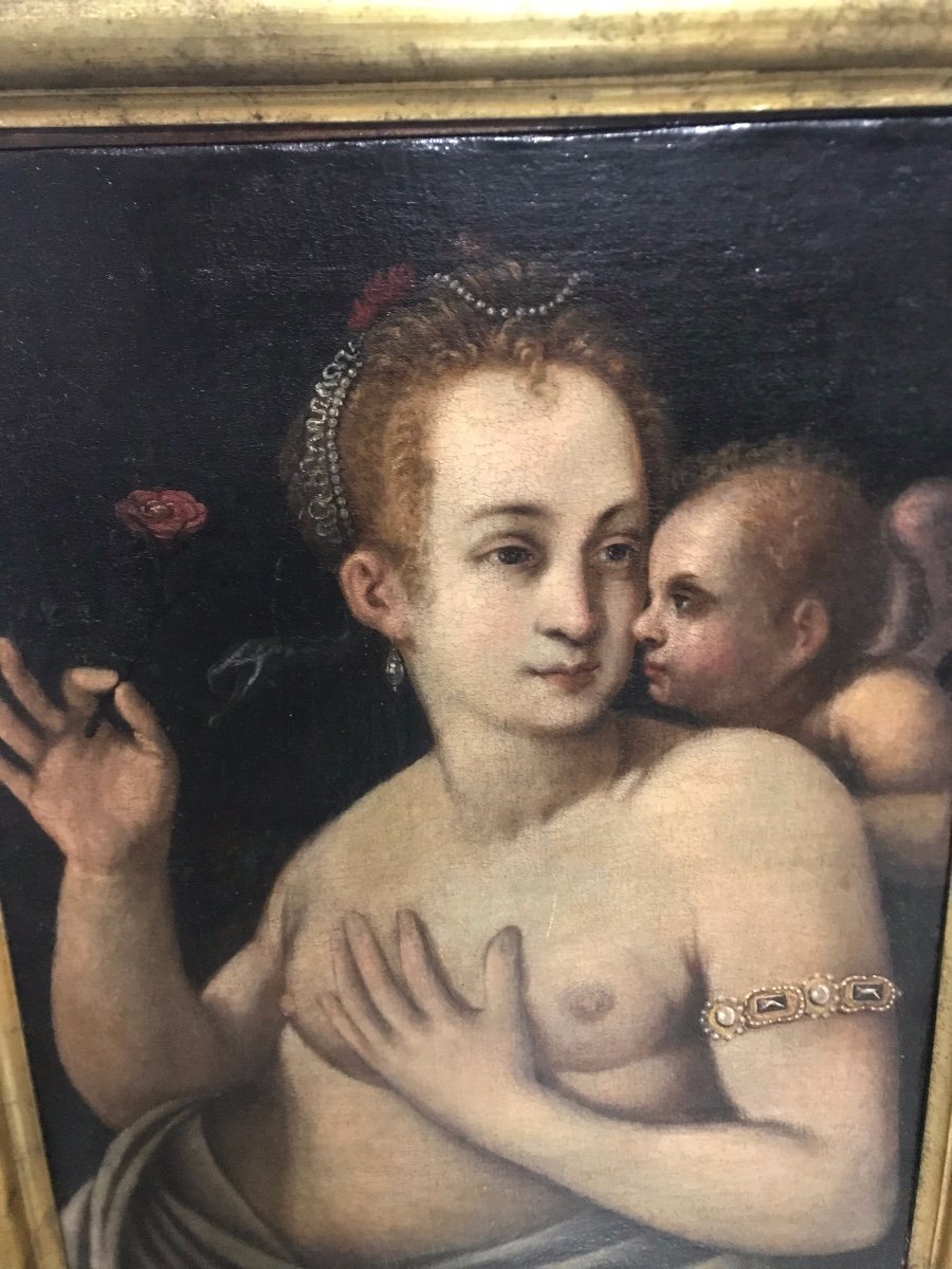 École De Fontainebleau Du XVI Siècle, Vénus Et Cupidon-photo-3