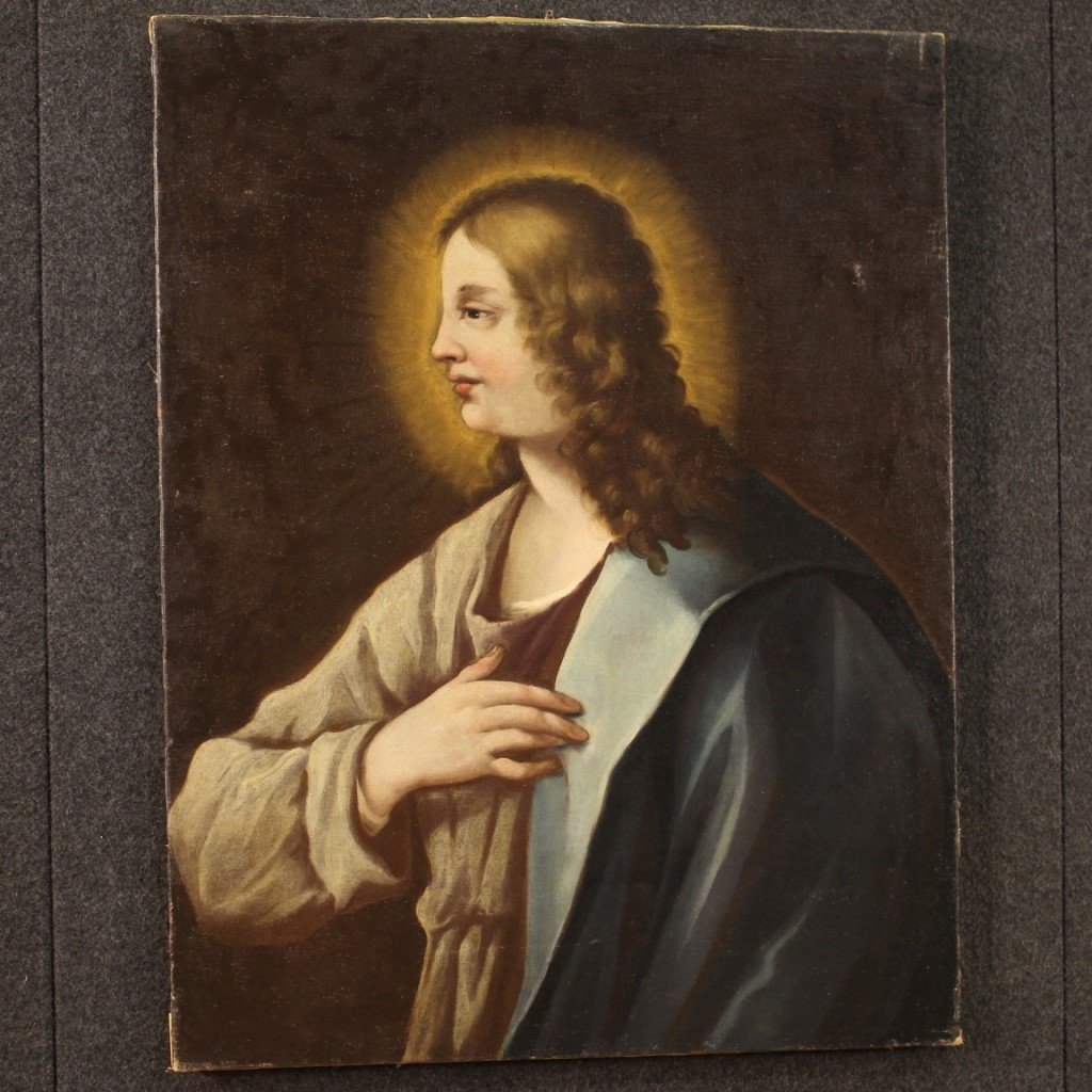 Antico dipinto religioso Santo del XVIII secolo-photo-6