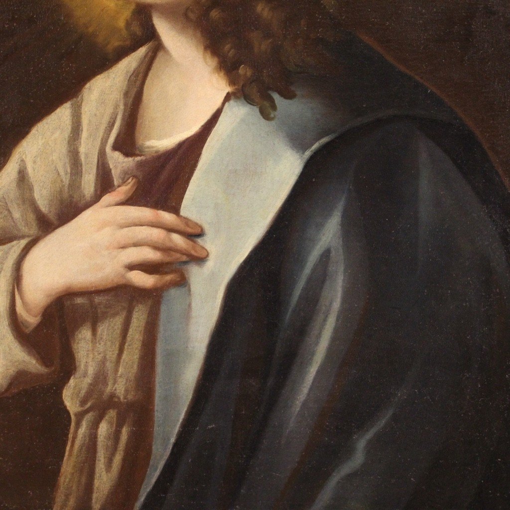 Antico dipinto religioso Santo del XVIII secolo-photo-7