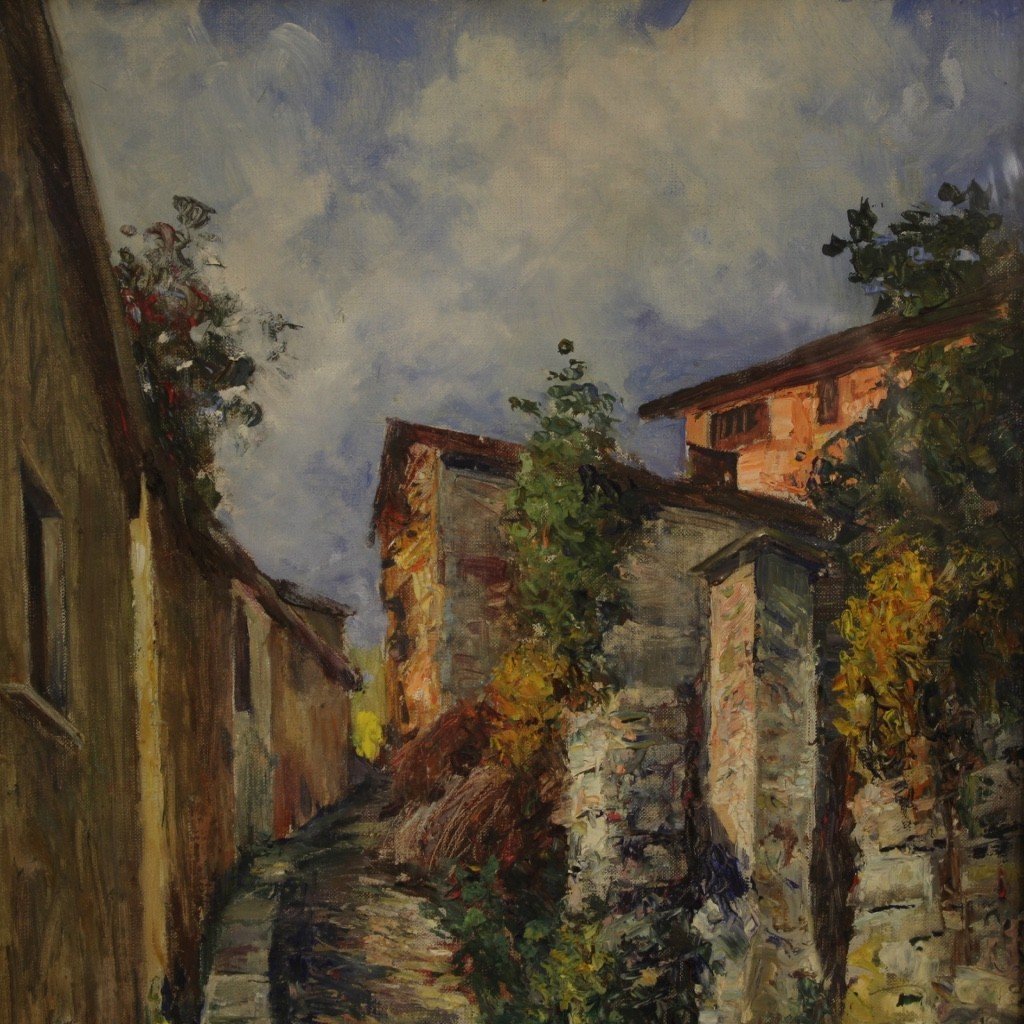 Dipinto italiano paesaggio ad olio in stile impressionista-photo-5