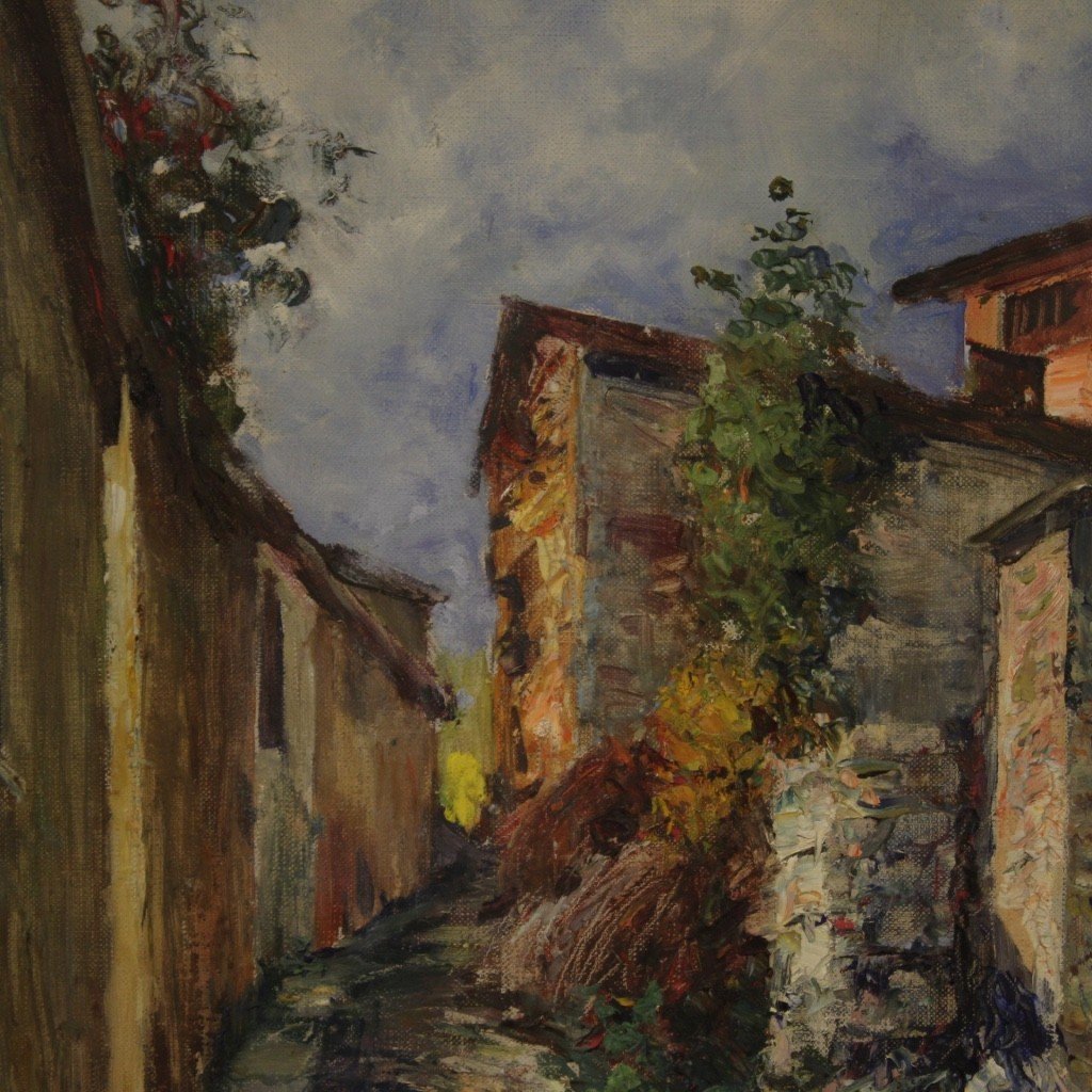 Dipinto italiano paesaggio ad olio in stile impressionista-photo-6