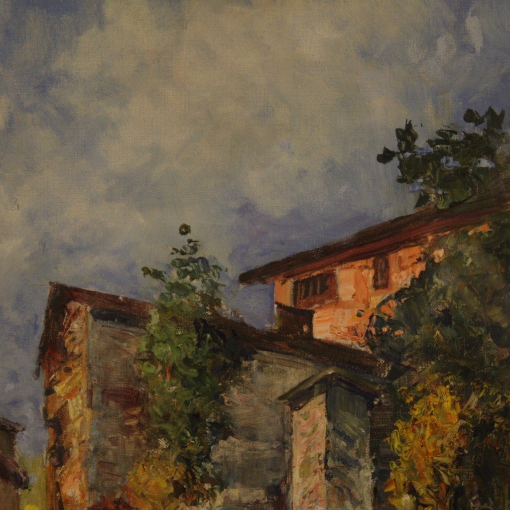 Dipinto italiano paesaggio ad olio in stile impressionista-photo-7