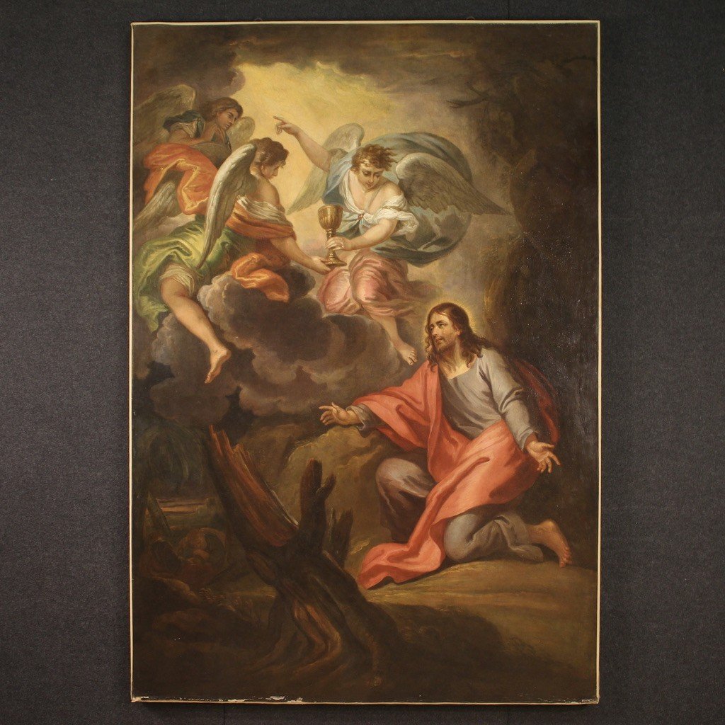 Grande quadro italiano del XVIII secolo, Cristo nell'orto degli ulivi-photo-2