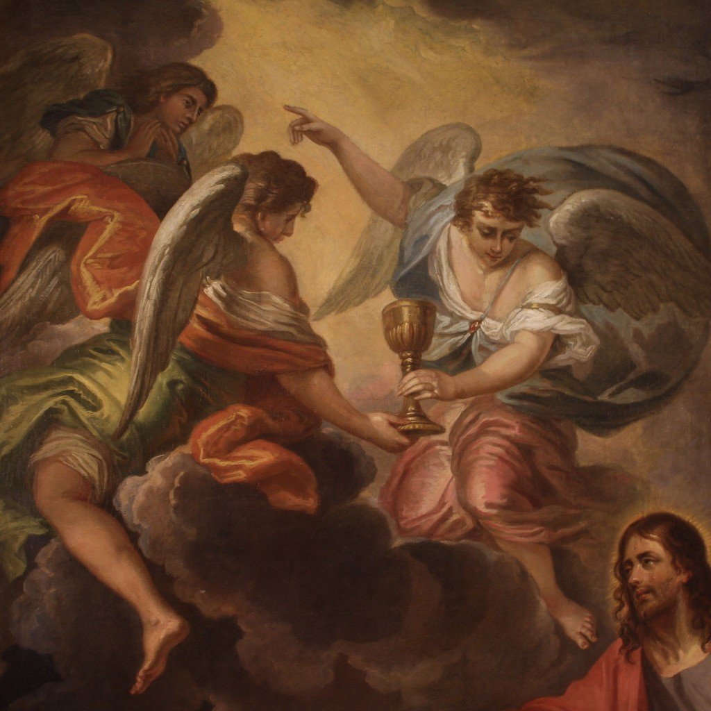 Grande quadro italiano del XVIII secolo, Cristo nell'orto degli ulivi-photo-1