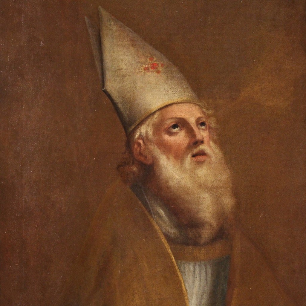 Ritratto di Vescovo dipinto del XVIII secolo-photo-3