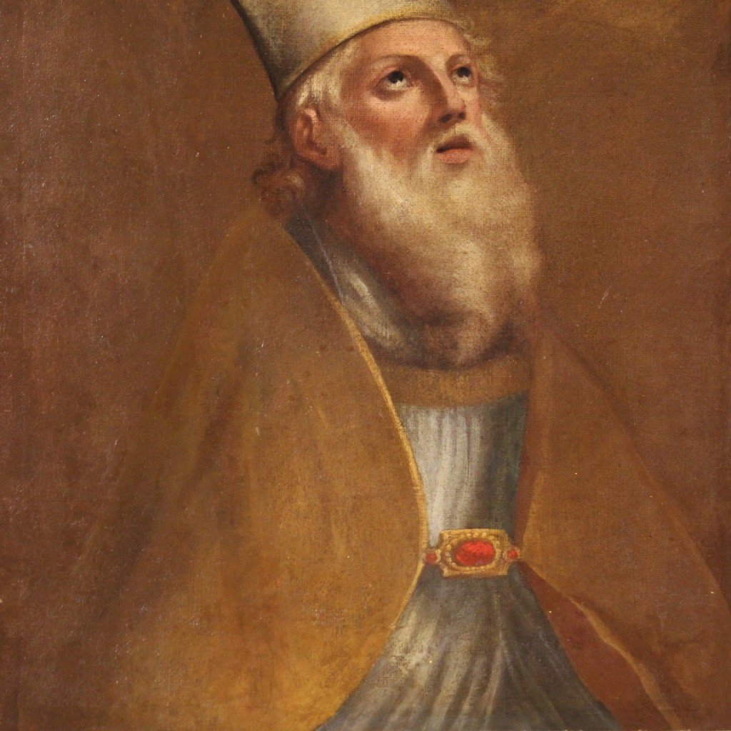 Ritratto di Vescovo dipinto del XVIII secolo-photo-1