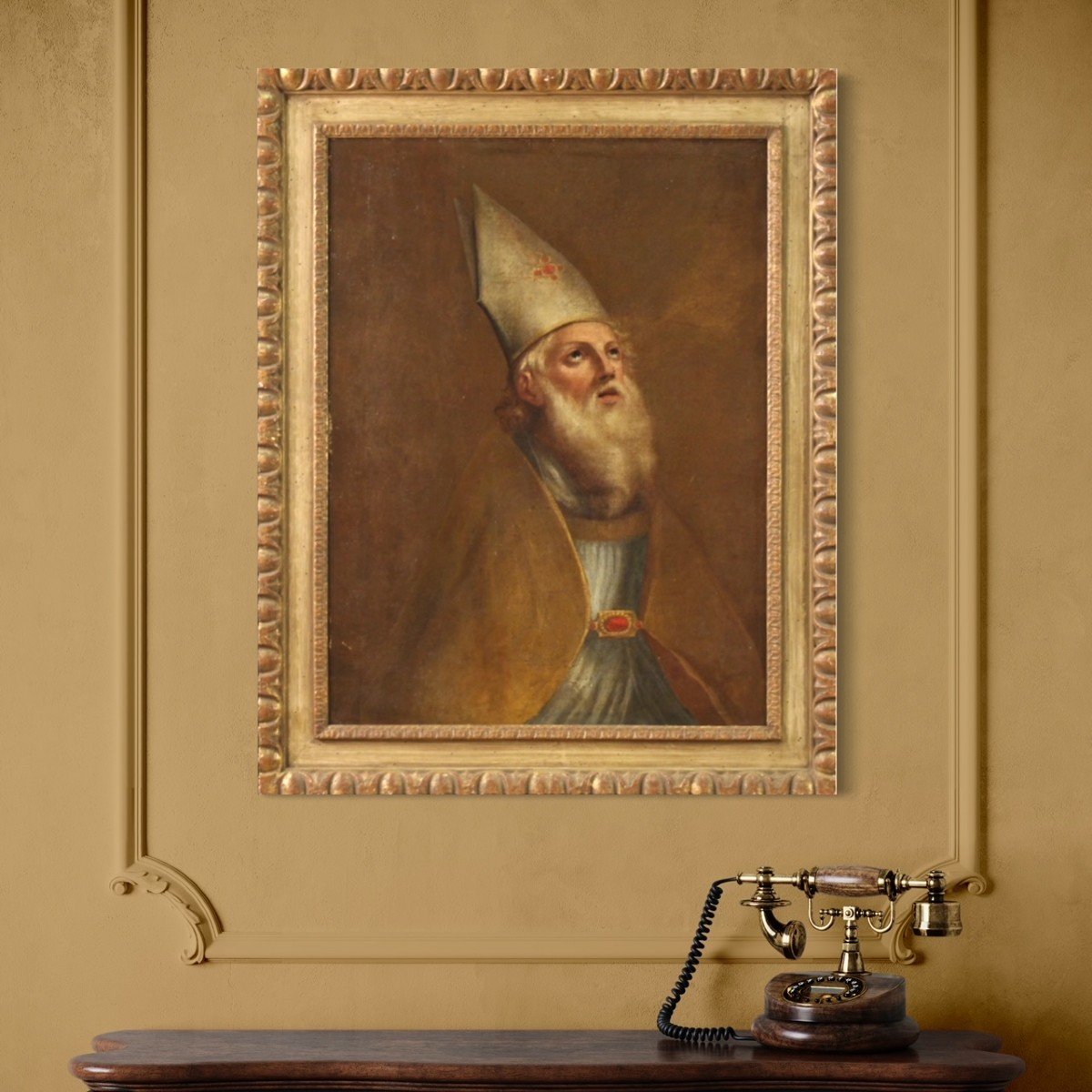 Ritratto di Vescovo dipinto del XVIII secolo-photo-2