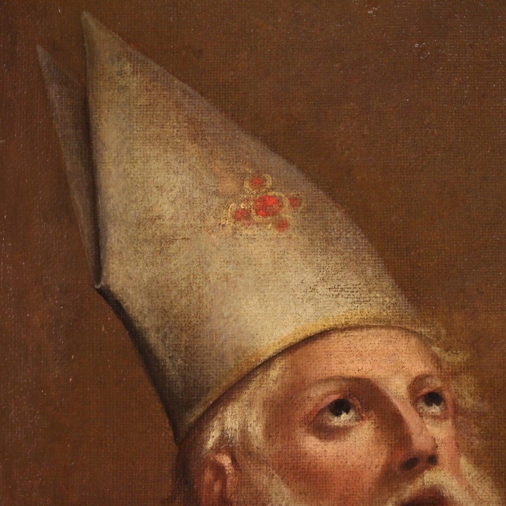 Ritratto di Vescovo dipinto del XVIII secolo-photo-5