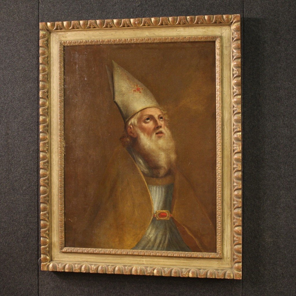 Ritratto di Vescovo dipinto del XVIII secolo-photo-6