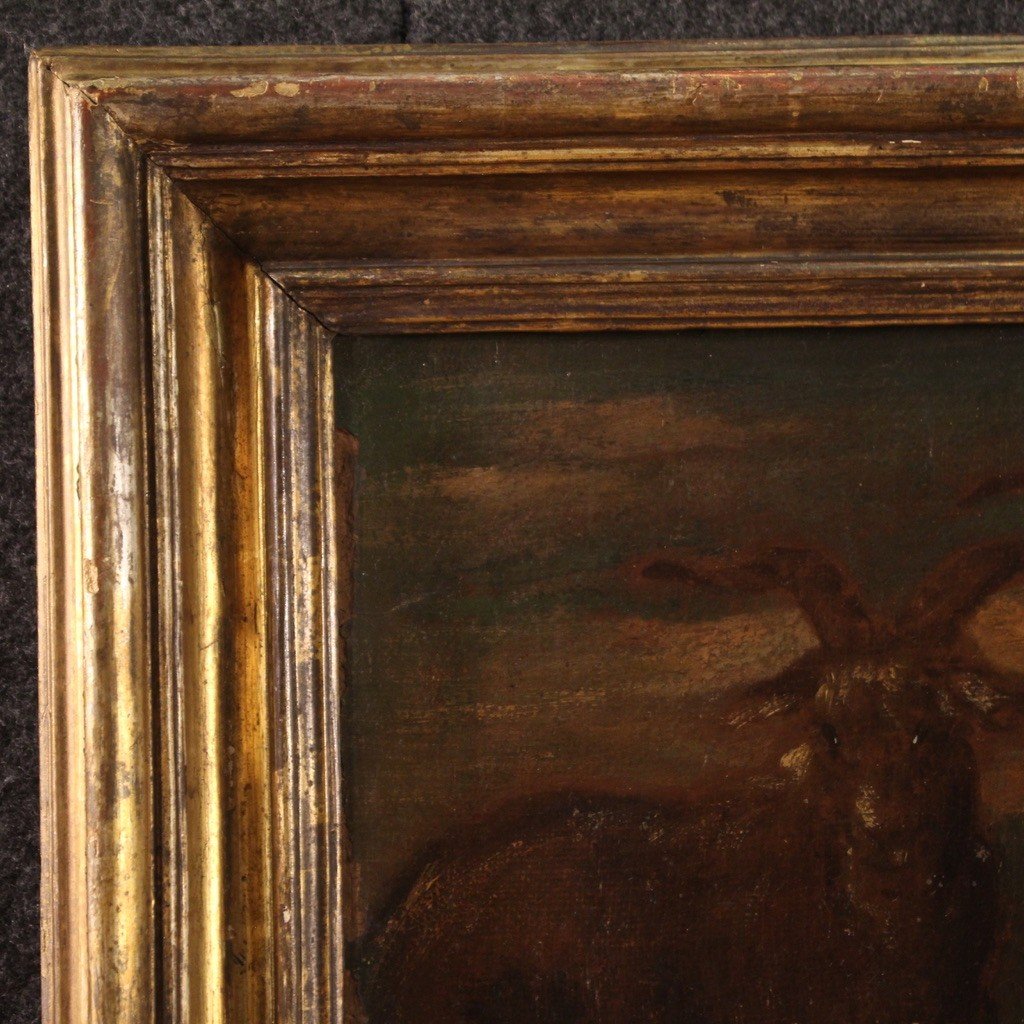 Dipinto paesaggio con capre della seconda metà del XVII secolo-photo-8