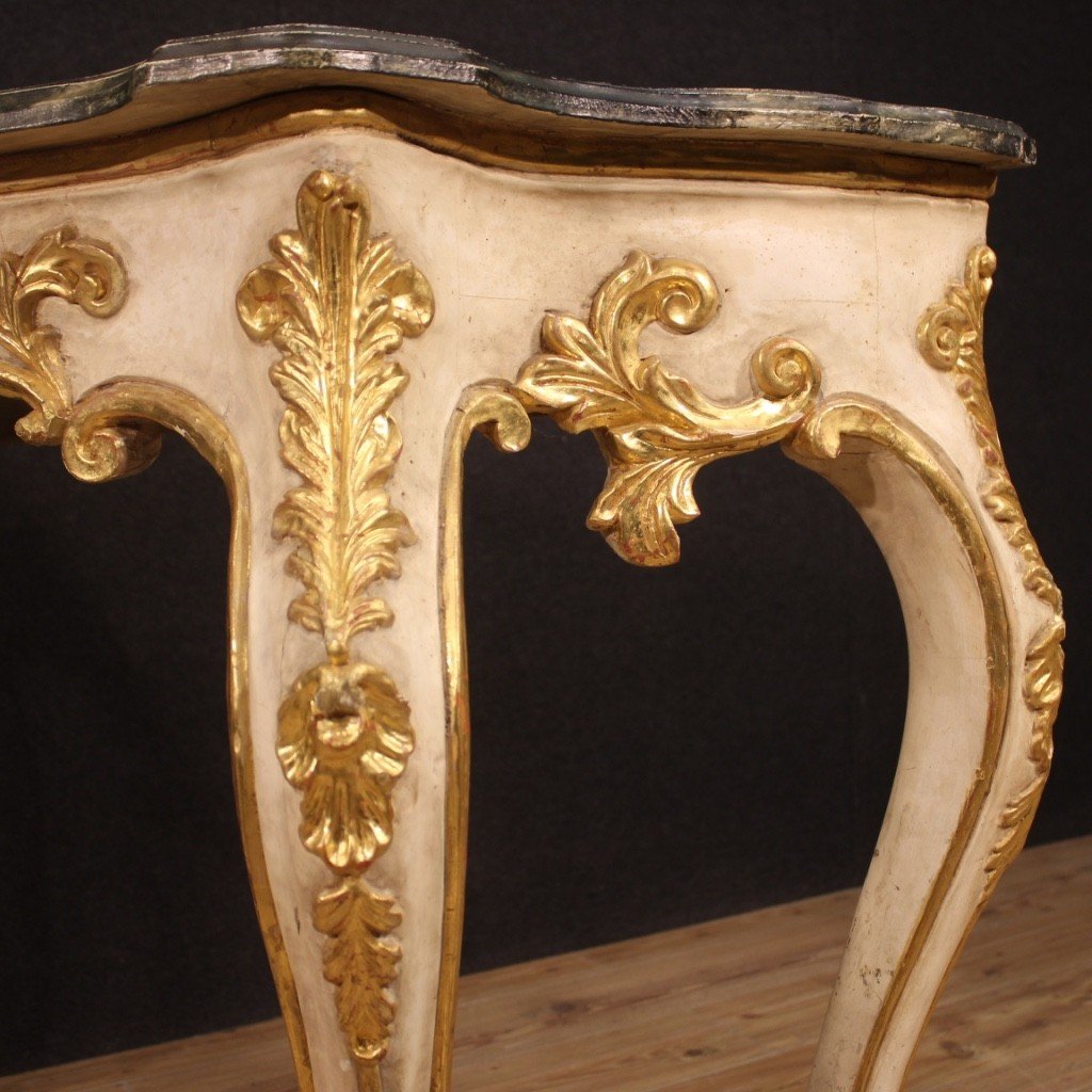 Console in legno laccato e dorato-photo-2