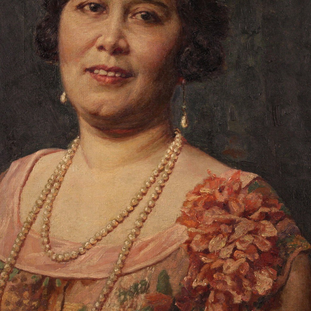 Ritratto di dama firmato Angelo Garino e datato 1931-photo-1