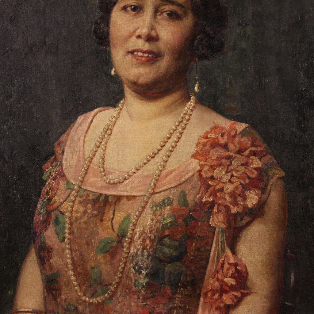 Ritratto di dama firmato Angelo Garino e datato 1931-photo-4