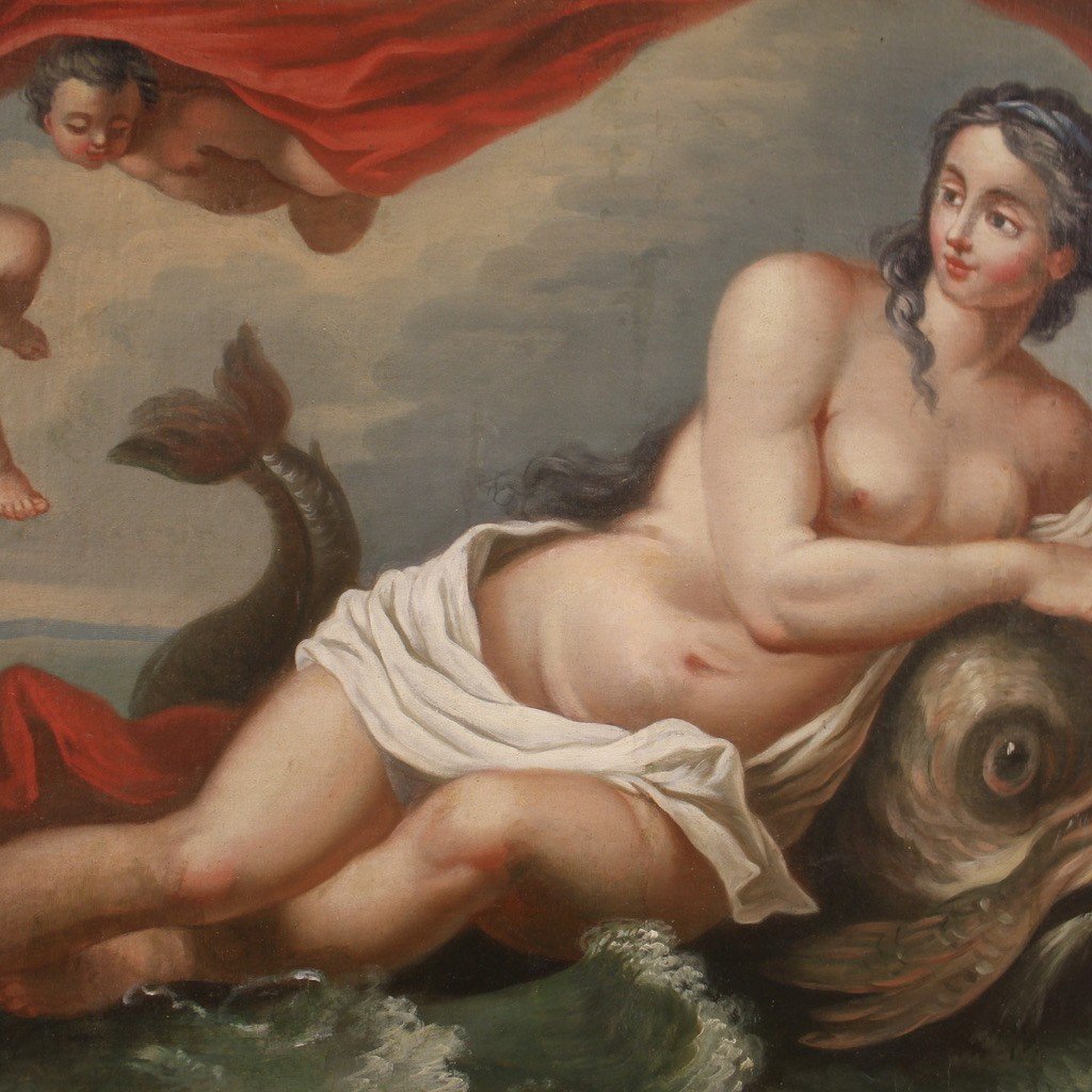 Quadro mitologico del XVIII secolo, il trionfo di Galatea-photo-5