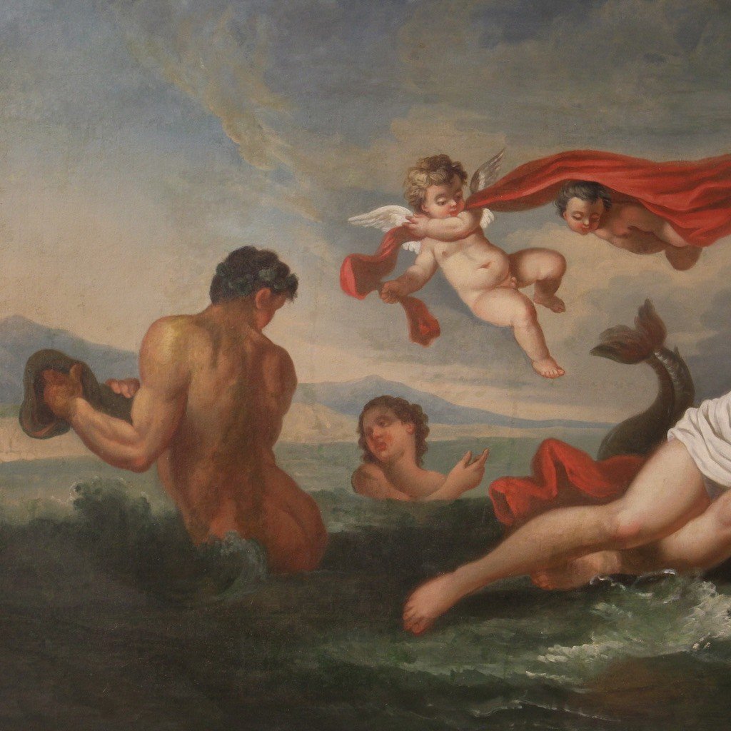 Quadro mitologico del XVIII secolo, il trionfo di Galatea-photo-6