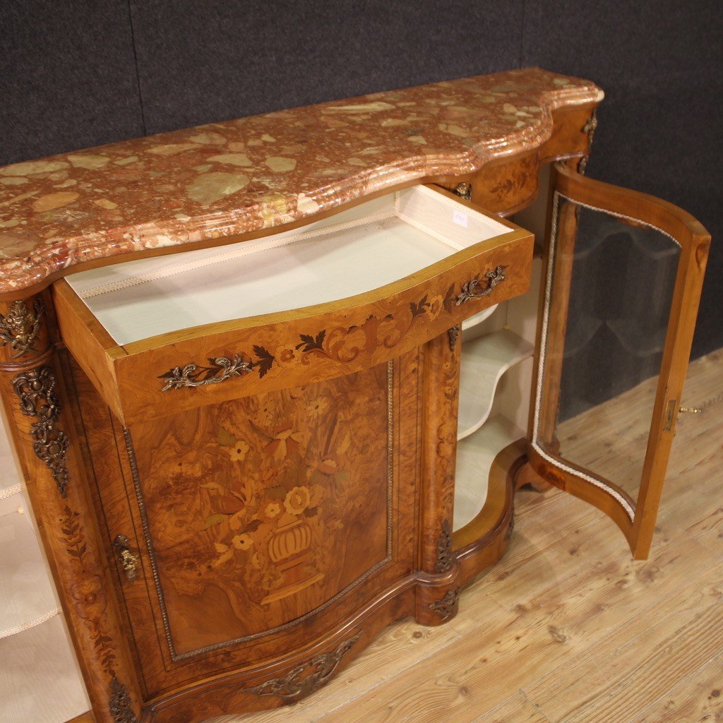 Grande credenza intarsiata in stile Napoleone III-photo-3