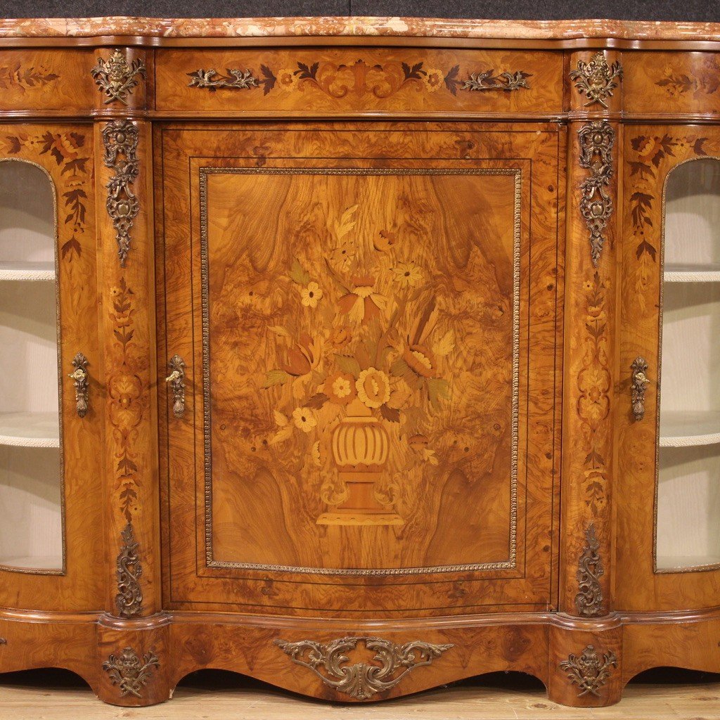 Grande credenza intarsiata in stile Napoleone III-photo-4