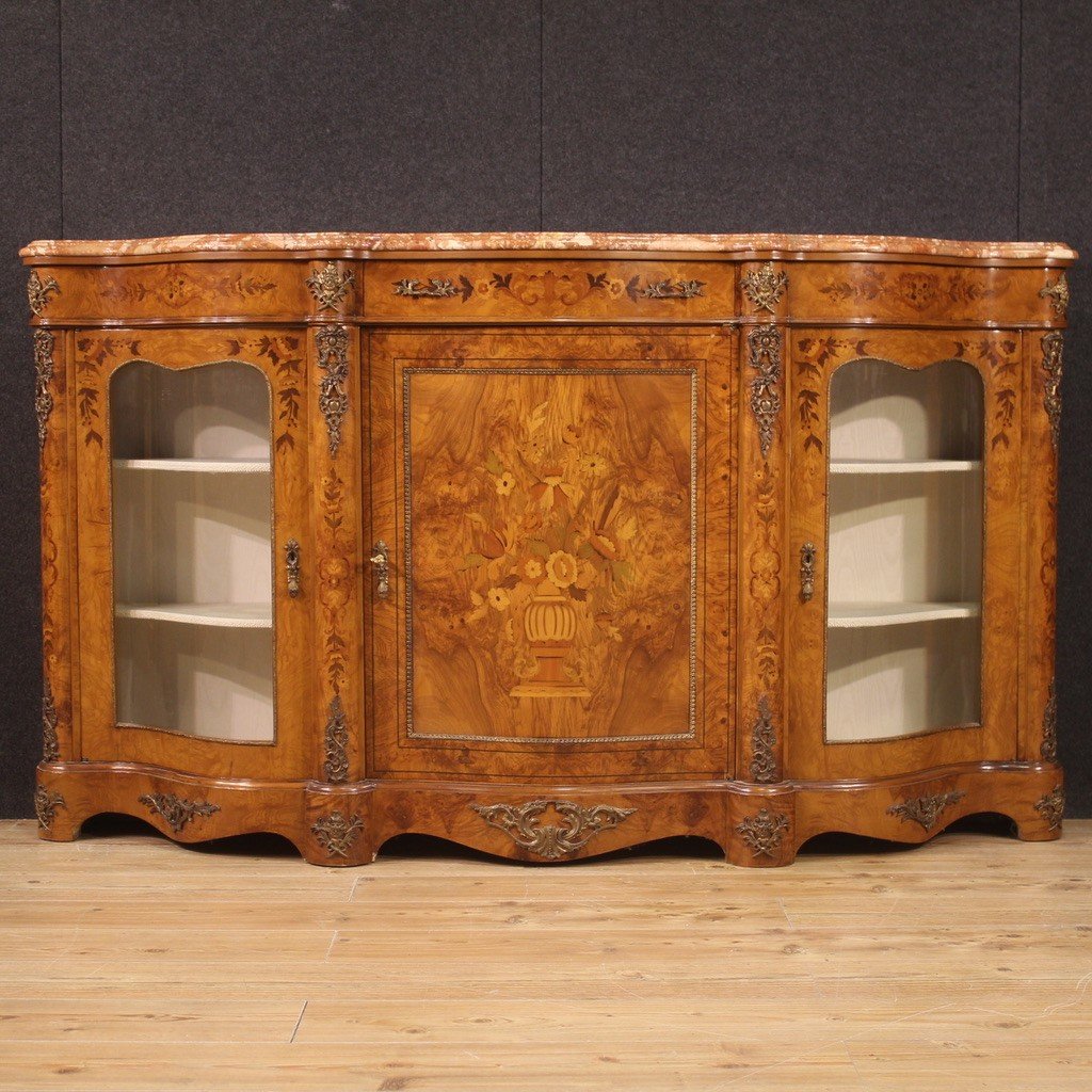 Grande credenza intarsiata in stile Napoleone III