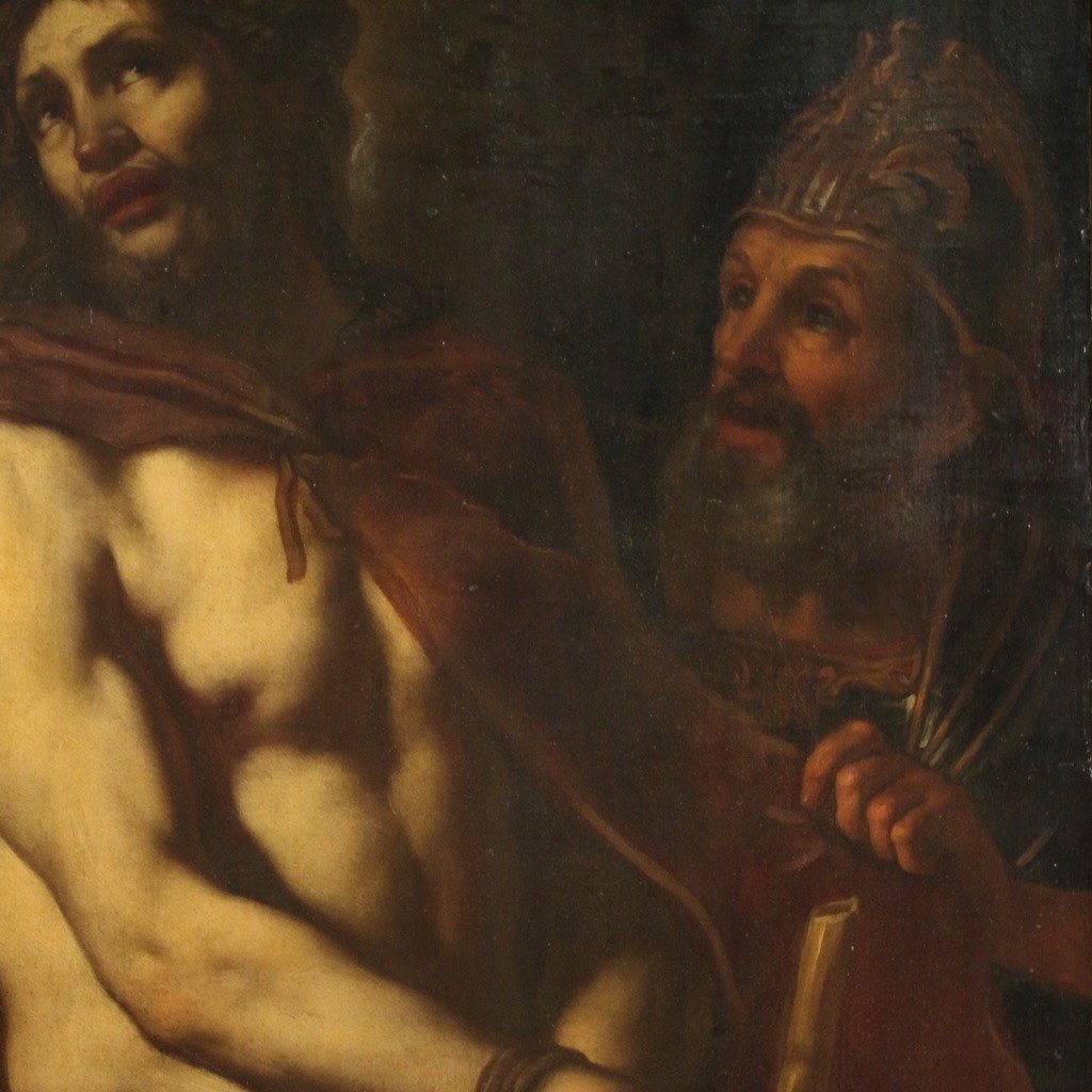 Grande dipinto italiano religioso del XVII secolo, Ecce Homo-photo-2