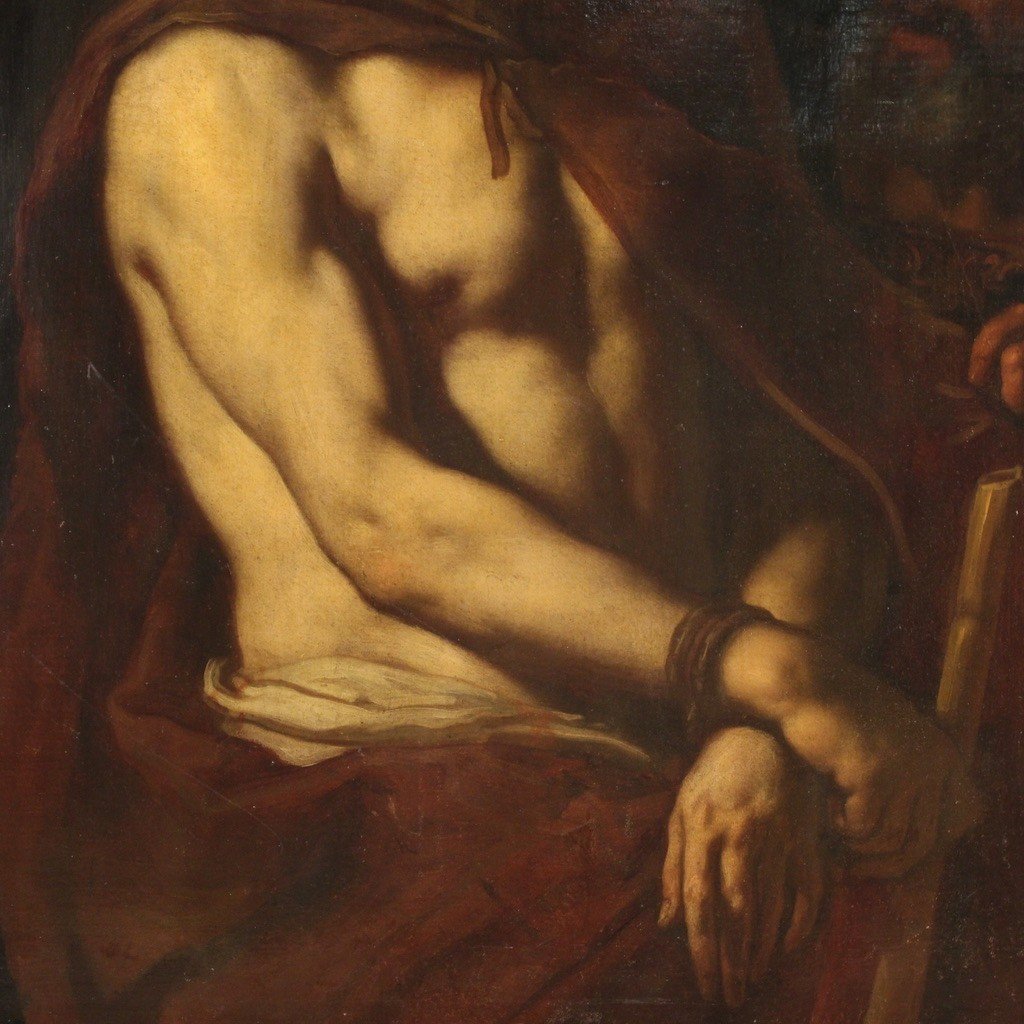 Grande dipinto italiano religioso del XVII secolo, Ecce Homo-photo-3