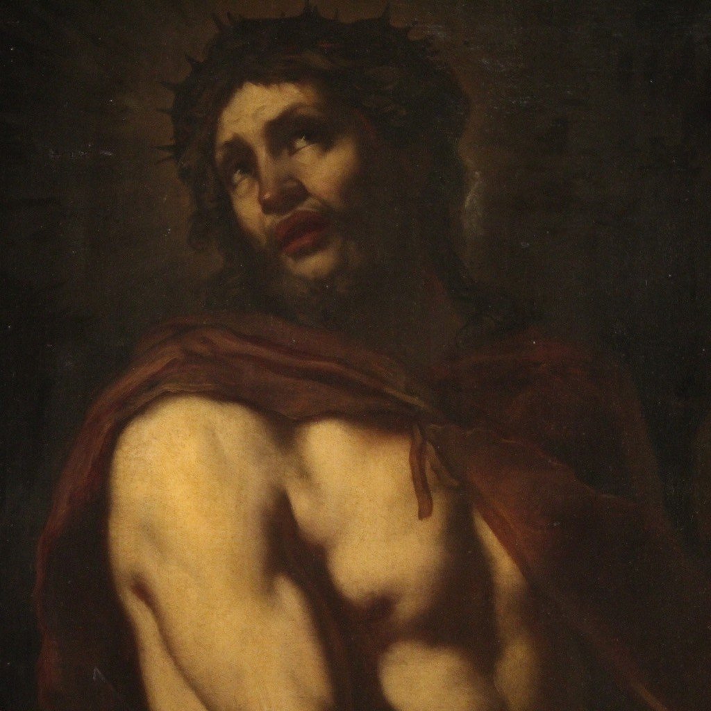 Grande dipinto italiano religioso del XVII secolo, Ecce Homo-photo-7