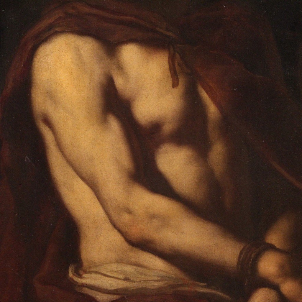 Grande dipinto italiano religioso del XVII secolo, Ecce Homo-photo-8