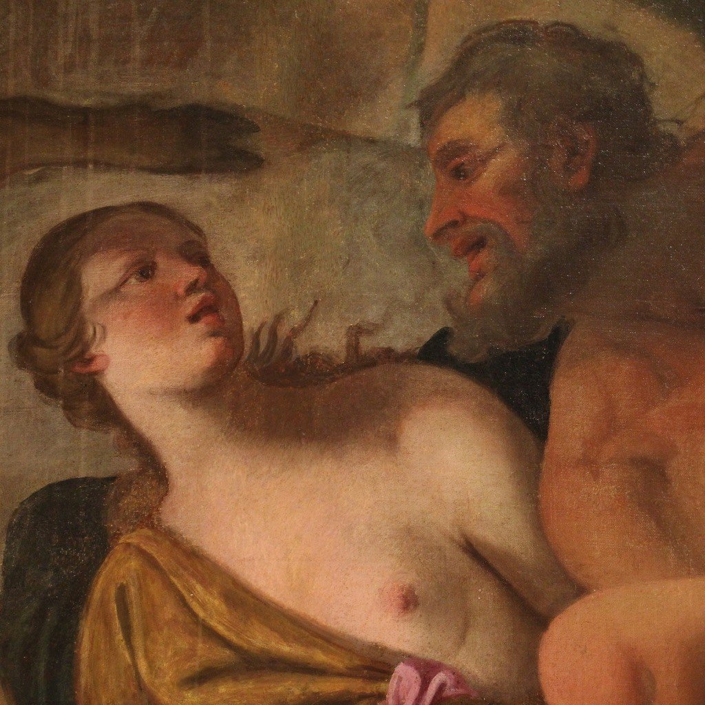 Grande dipinto mitologico del XVII secolo, Psiche scende agli inferi-photo-5