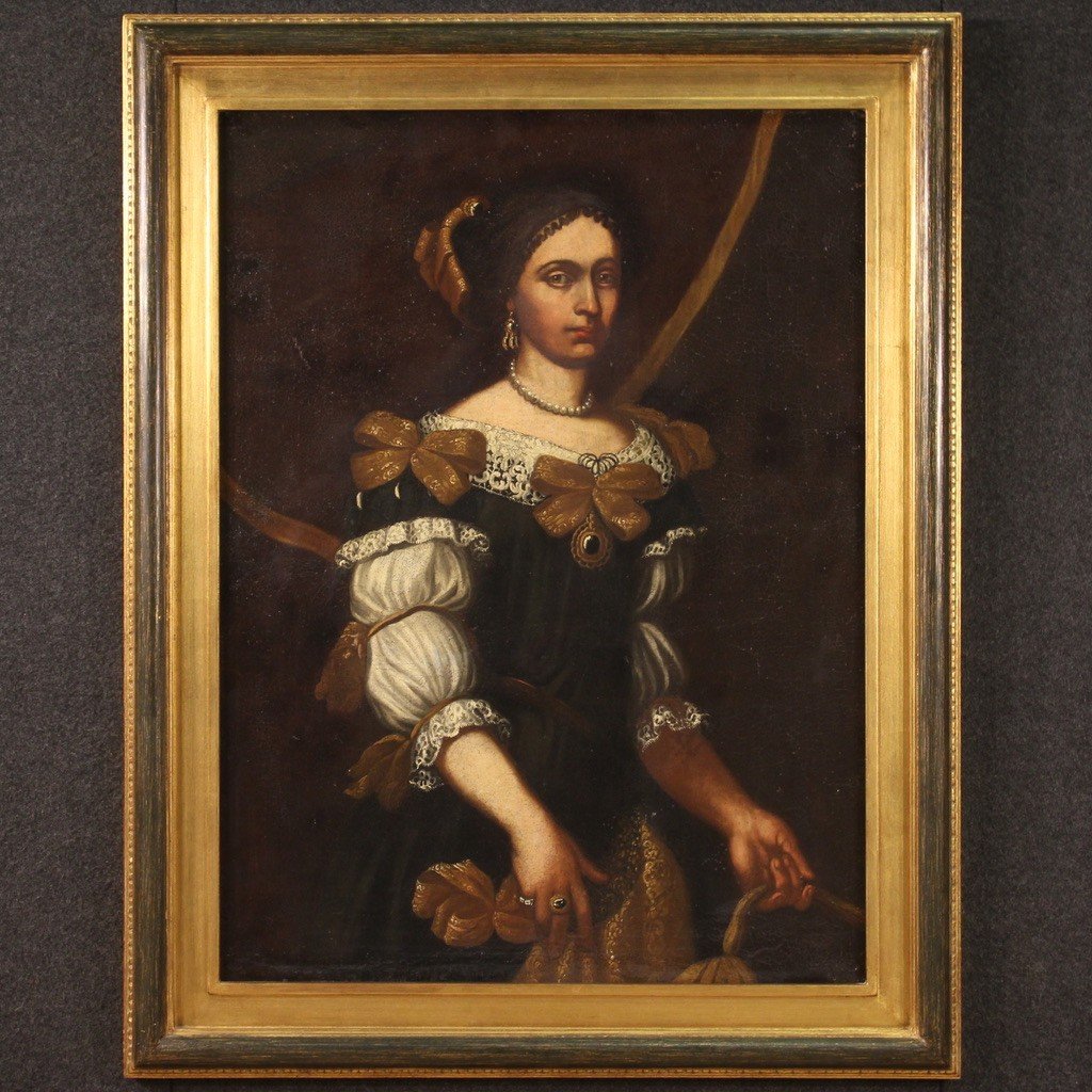 Dipinto italiano ritratto di dama del XVIII secolo-photo-2