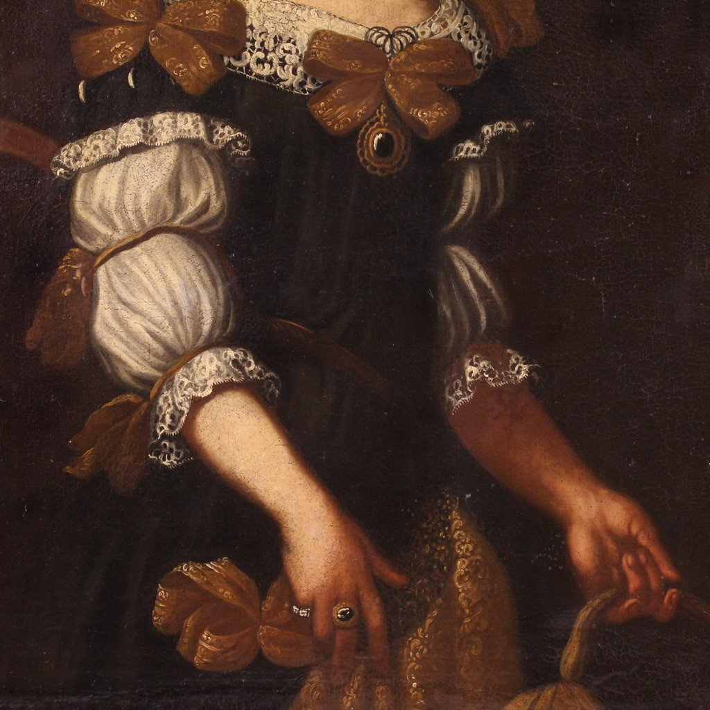 Dipinto italiano ritratto di dama del XVIII secolo-photo-7