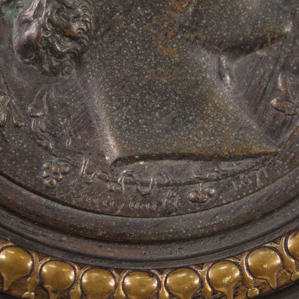 Alzata francese in bronzo firmata Alph. Giroux Paris e datata 1871-photo-3