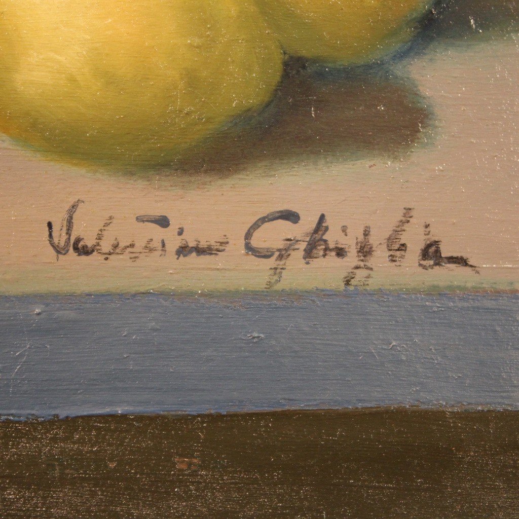 Dipinto italiano natura morta firmata Valentino Ghiglia-photo-2
