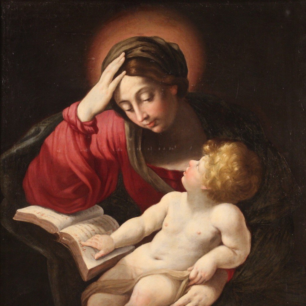 Scuola italiana del XVII secolo, Madonna col bambino-photo-4