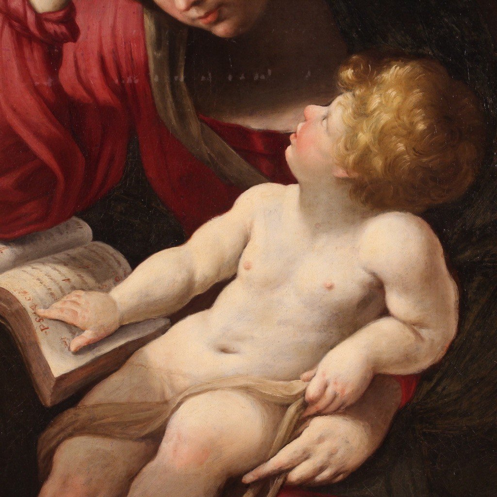 Scuola italiana del XVII secolo, Madonna col bambino-photo-8