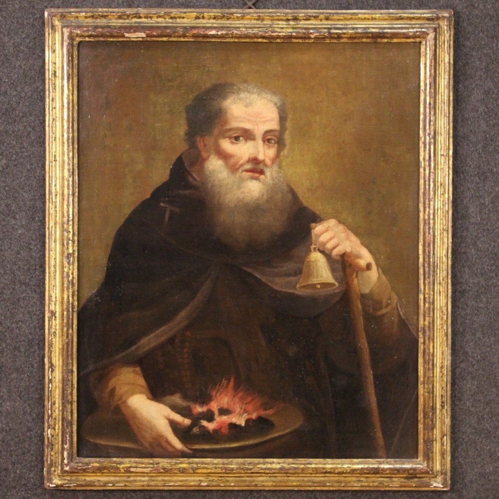 Dipinto italiano Sant'Antonio abate del XVIII secolo -photo-2