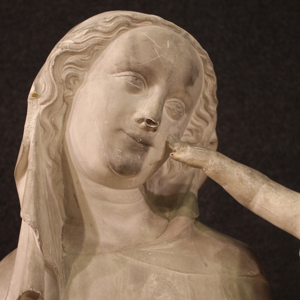 Scultura in gesso Madonna col bambino del XX secolo-photo-2