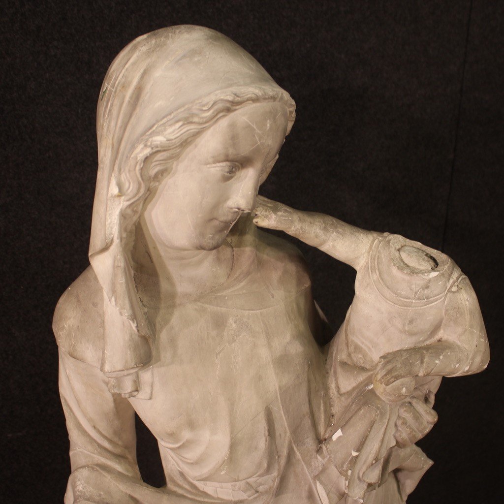 Scultura in gesso Madonna col bambino del XX secolo-photo-7