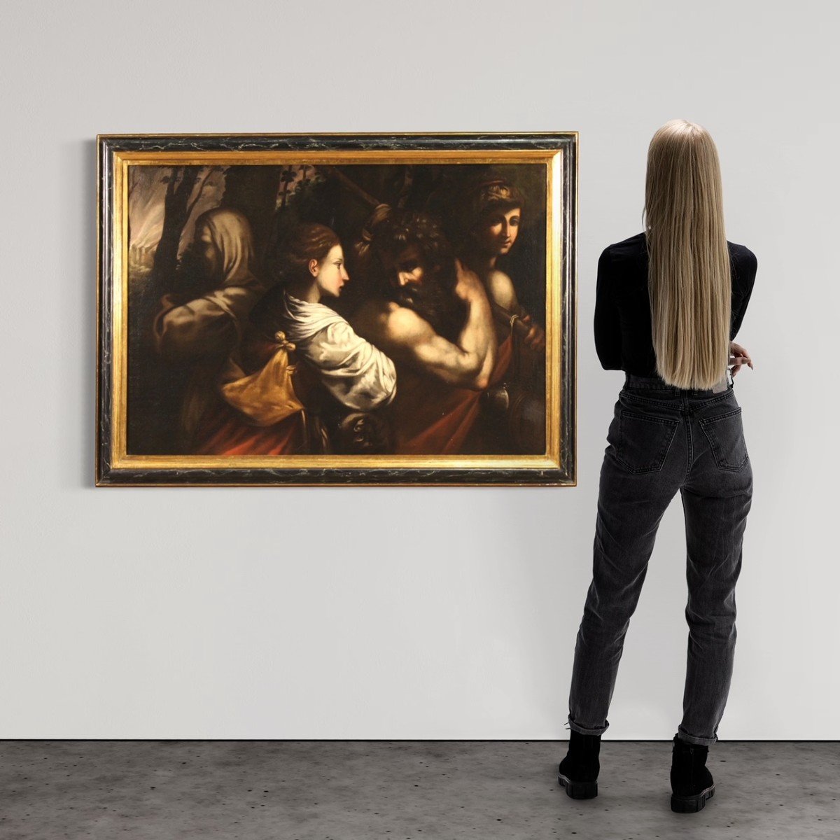 Scuola italiana del XVII secolo, Lot e le figlie fuggono da Sodoma -photo-4