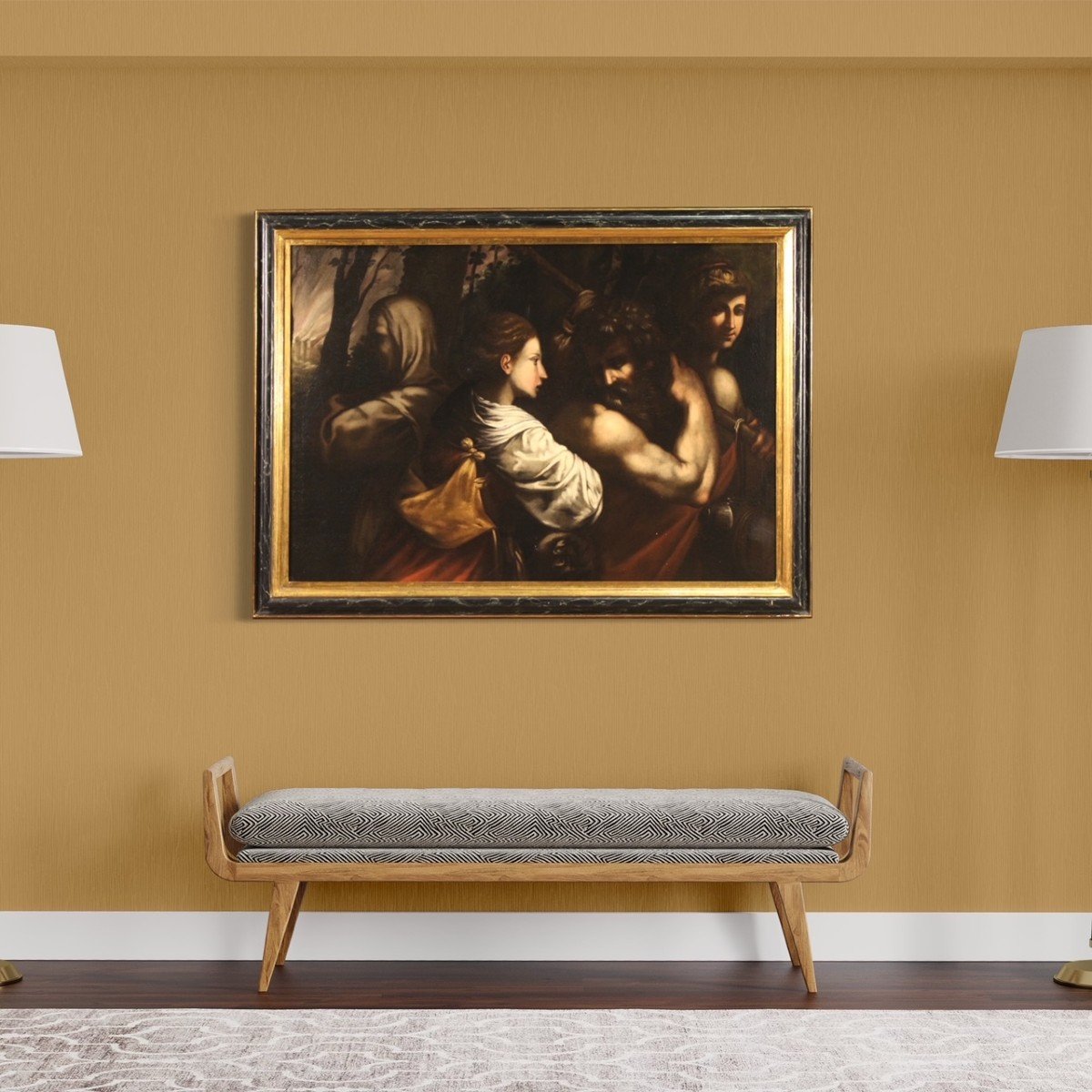 Scuola italiana del XVII secolo, Lot e le figlie fuggono da Sodoma -photo-1