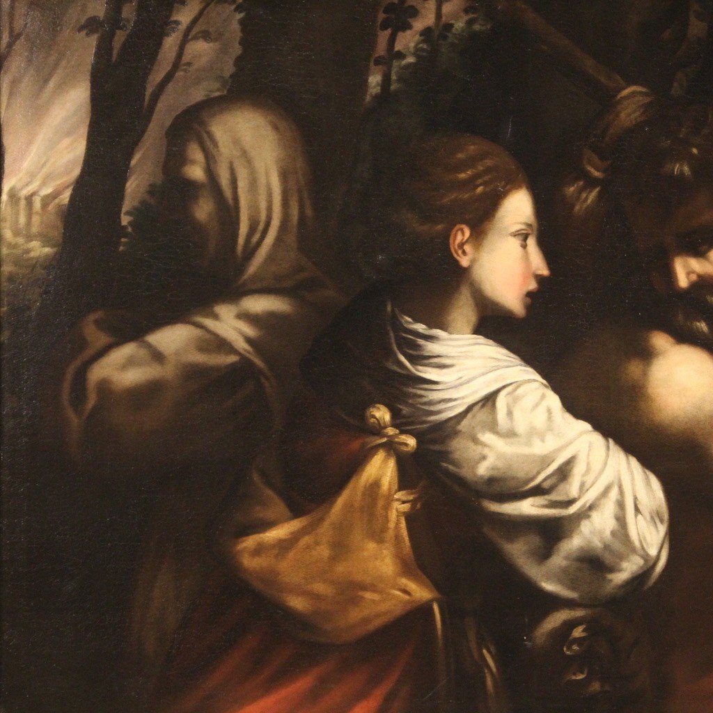 Scuola italiana del XVII secolo, Lot e le figlie fuggono da Sodoma -photo-5