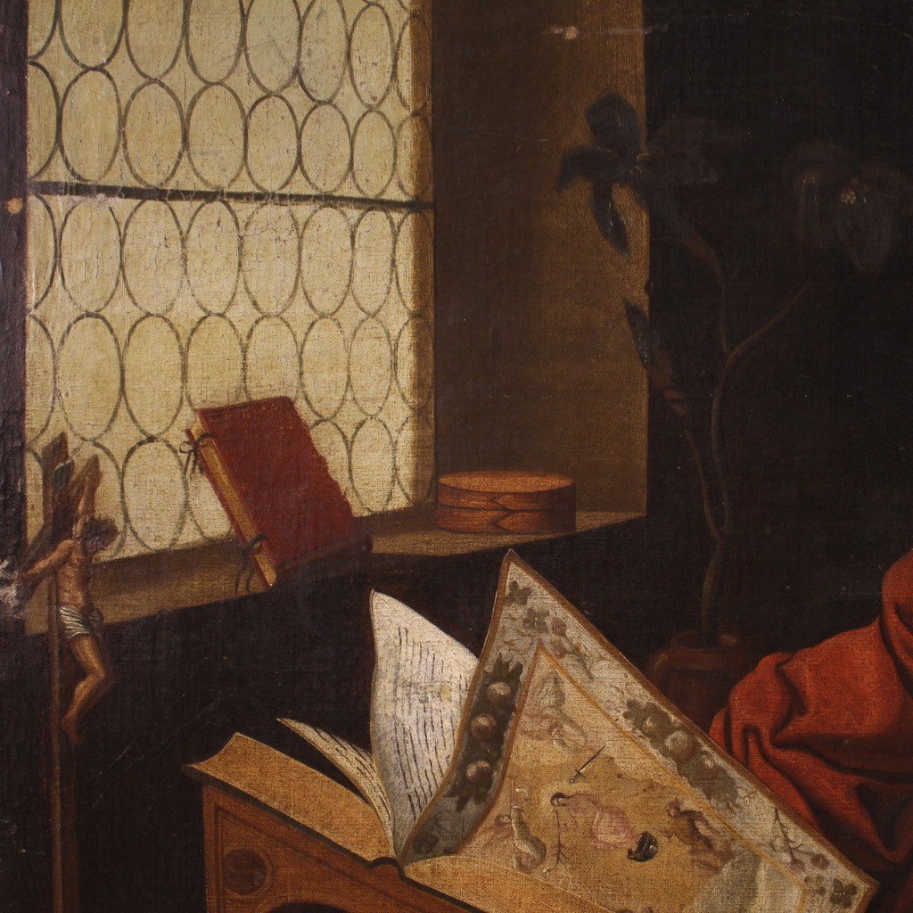 Scuola fiamminga del XVII secolo, San Girolamo nello studio-photo-7