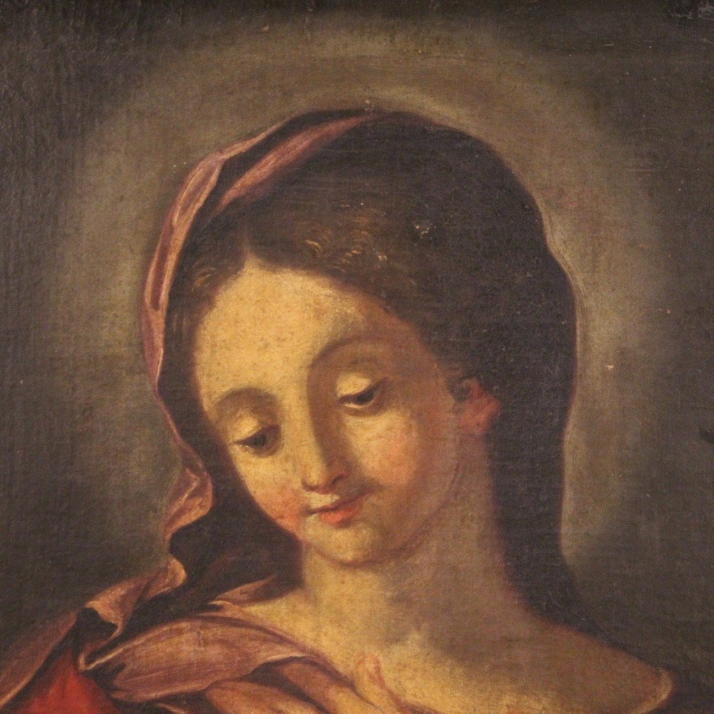 Dipinto italiano religioso Madonna del XVII secolo-photo-1