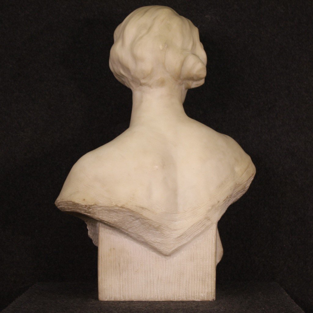 Grande scultura in marmo busto di donna-photo-5